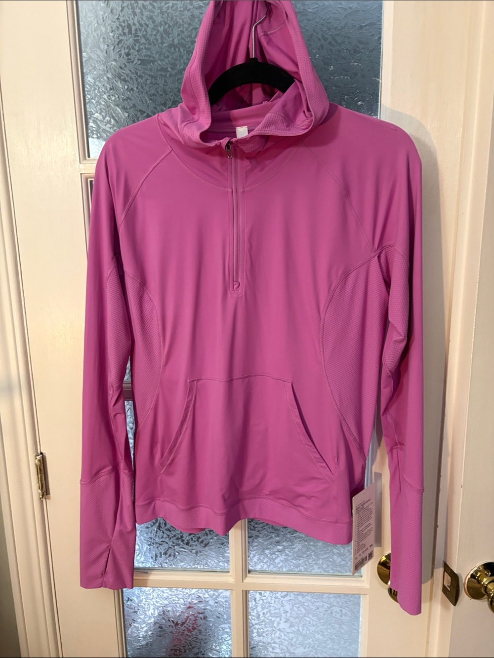 Lululemon sleek performance half zip Hood size 10